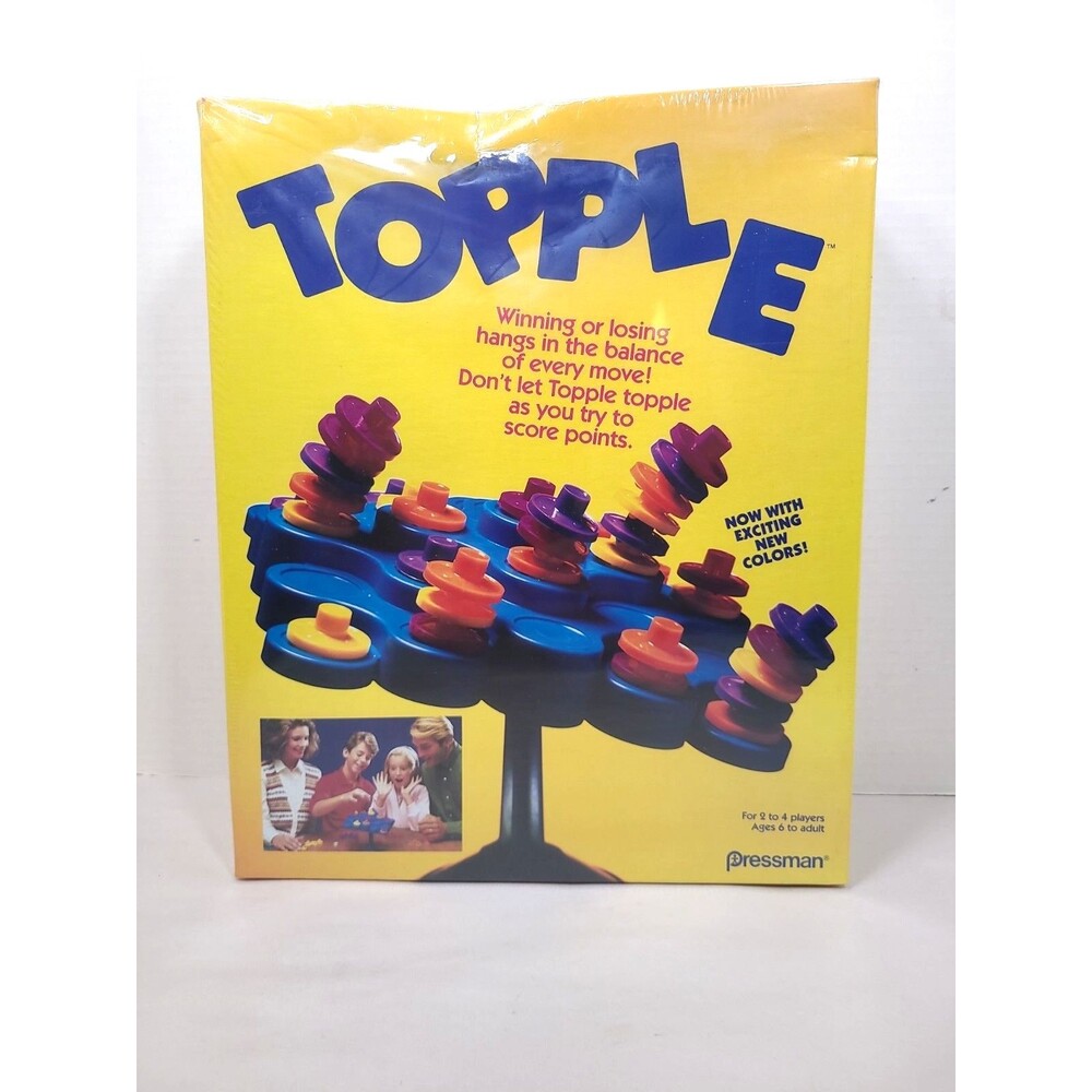 Factory Sealed 1999 Topple Board Game Pressman Vintage Balancing Game #9026 Read